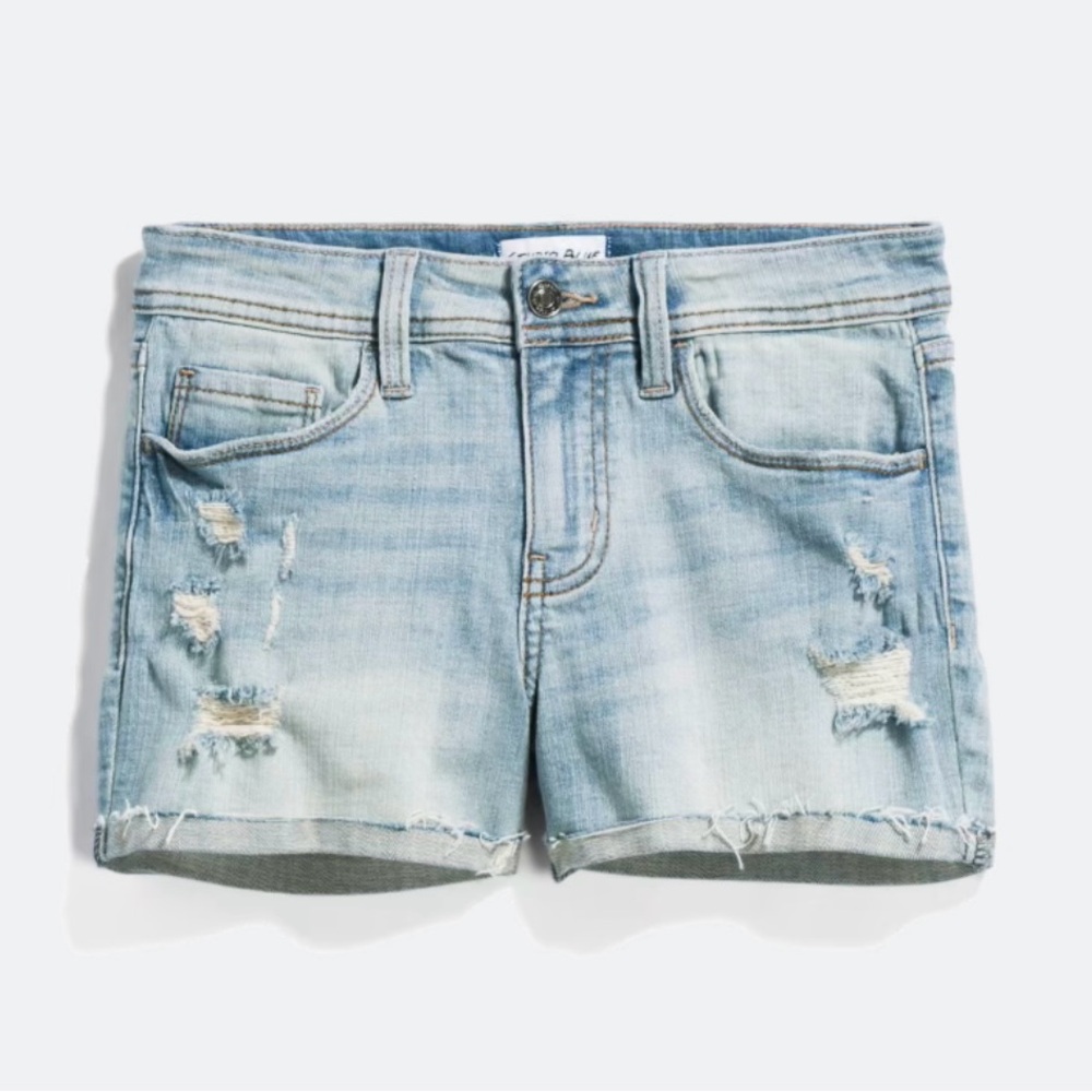 Studio Distressed Light Blue Denim Shorts